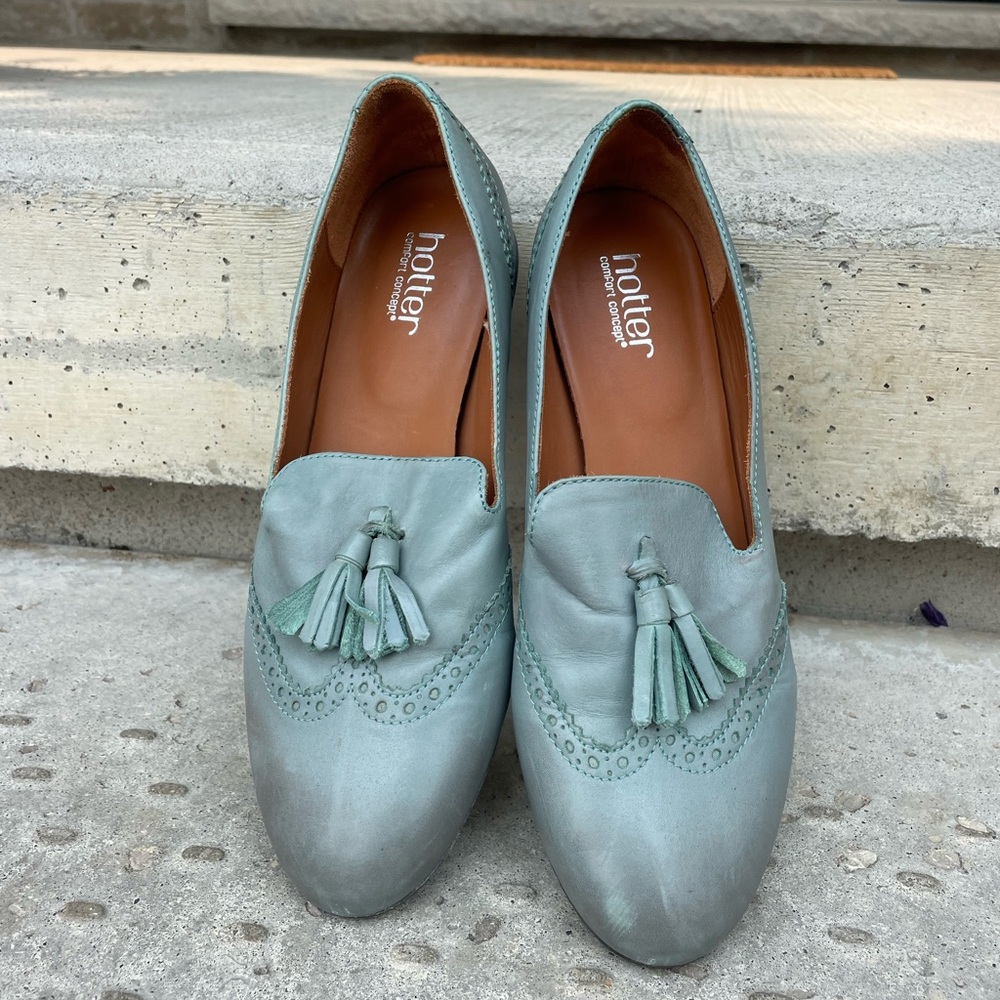 HOTTER all leather oxford loafer comfort shoe